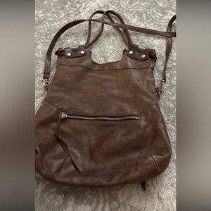 GG Boss brown leather bag.